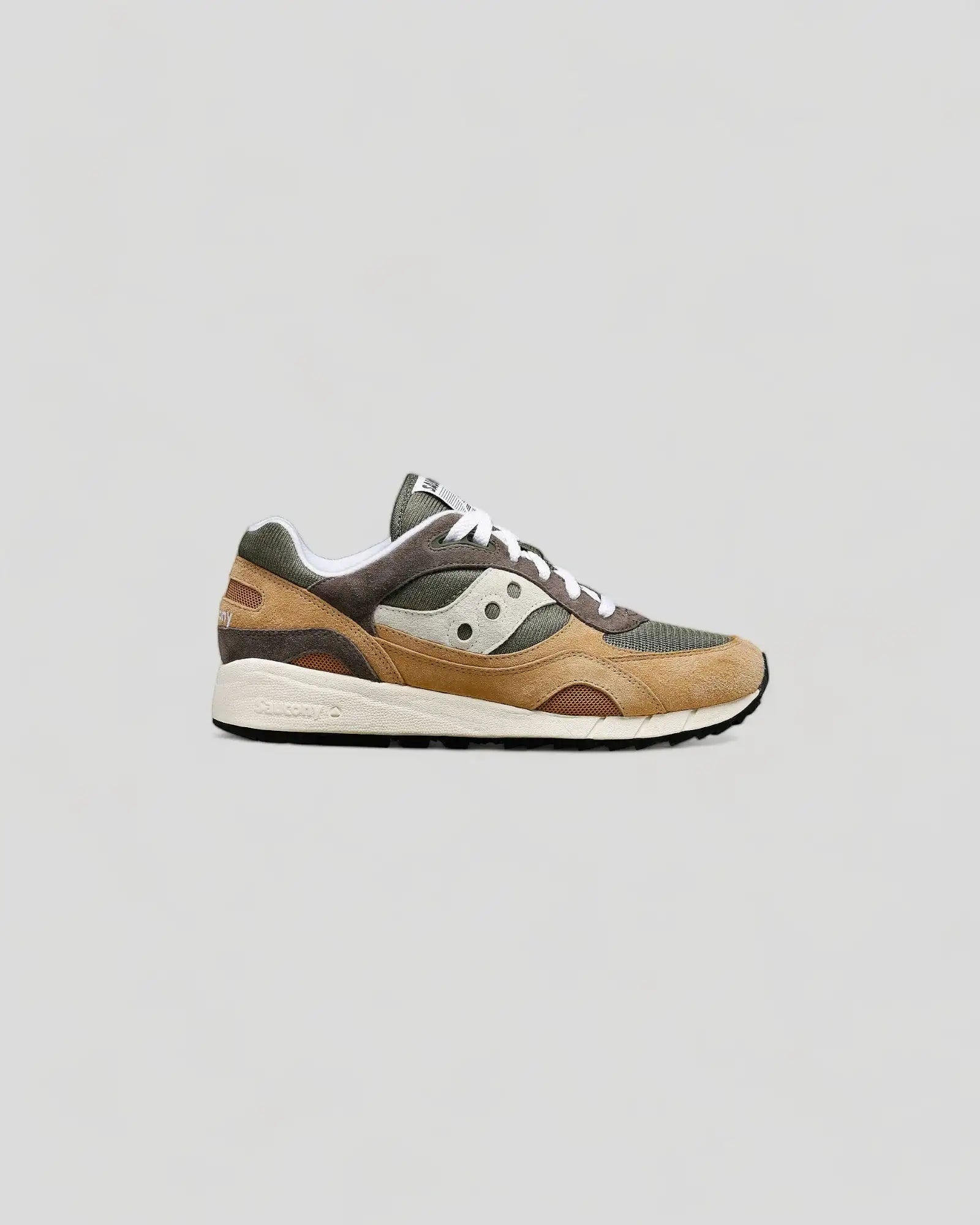 NEW SAUCONY unisex shadow 6000 shoes in green/brown Saucony Mens Shadow 6000 Essential Shoes – Extra Butter main image 3