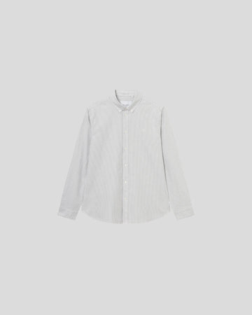 Deux || Kristian Oxford Shirt - Forest Green/ White