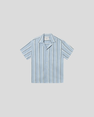 Les Deux || Lawson Stripe Shirt - Summer Sky/ White