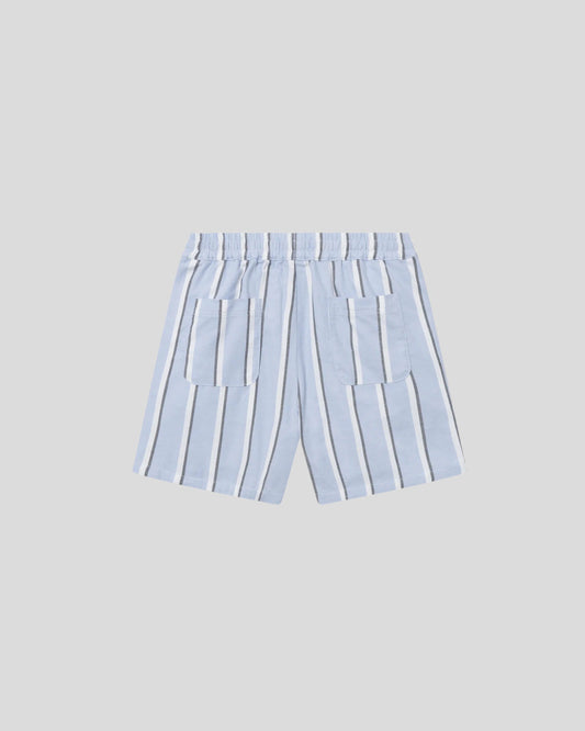 Les Deux || Lawson Stripe Shorts - Summer Sky/ White