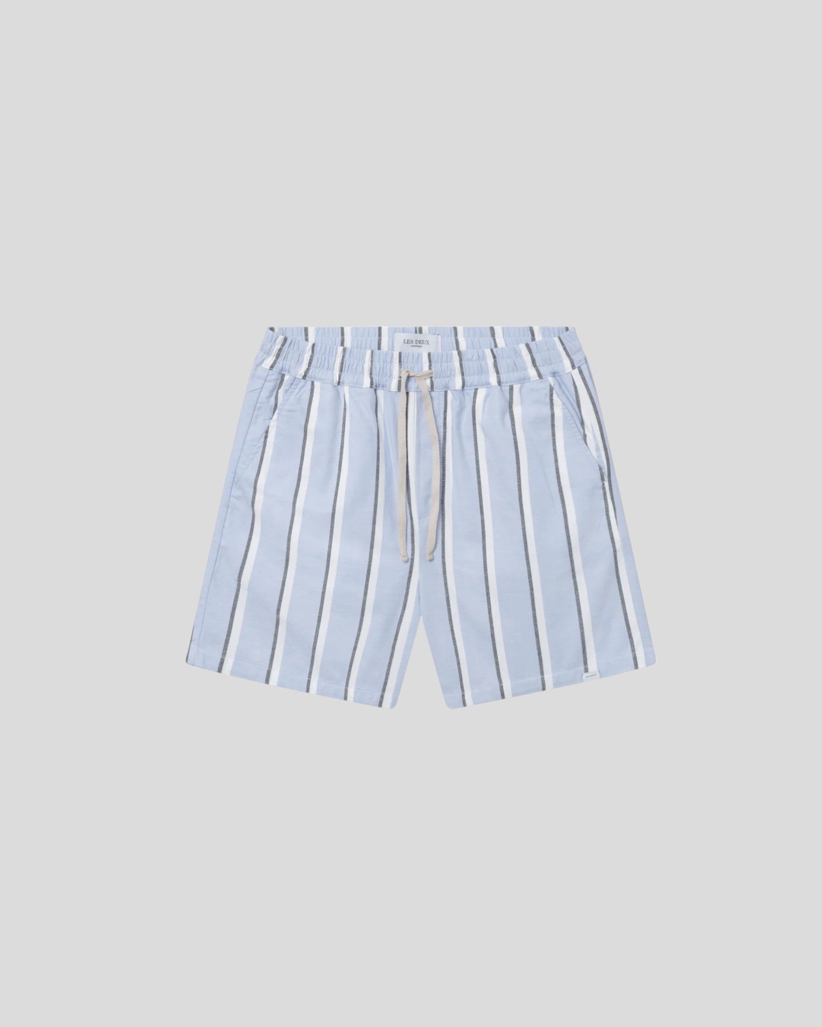 Les Deux || Lawson Stripe Shorts - Summer Sky/ White