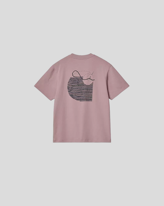 Carhartt ||W' Stitch T-Shirt - Glassy Pink / Dark Navy