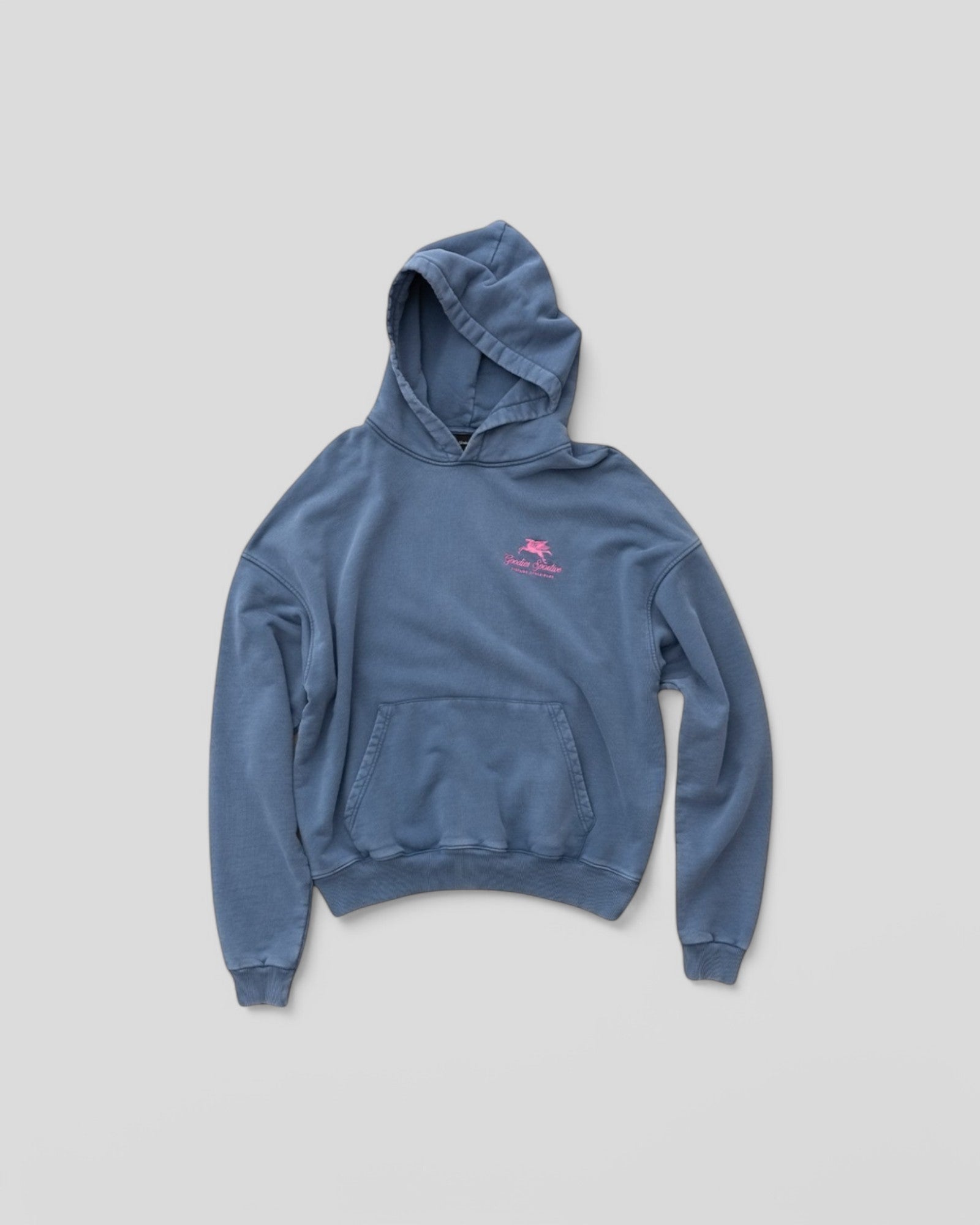 Goodies Sportive || 55G Washed Prenium Blue Hoodie