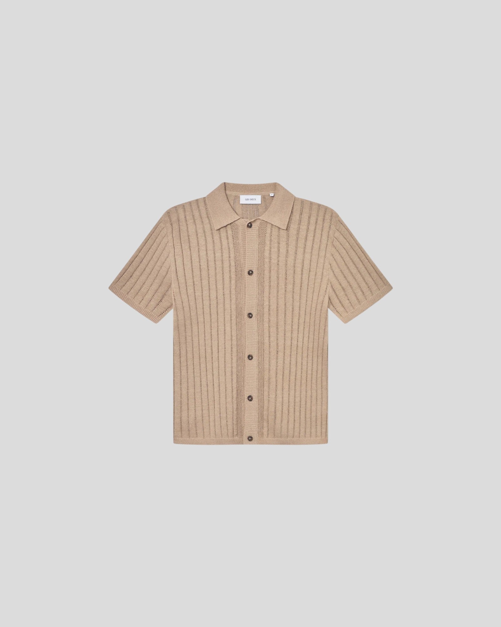 Les Deux || Floyd Linen Knitted SS Shirt - Irish Cream Les Deux
