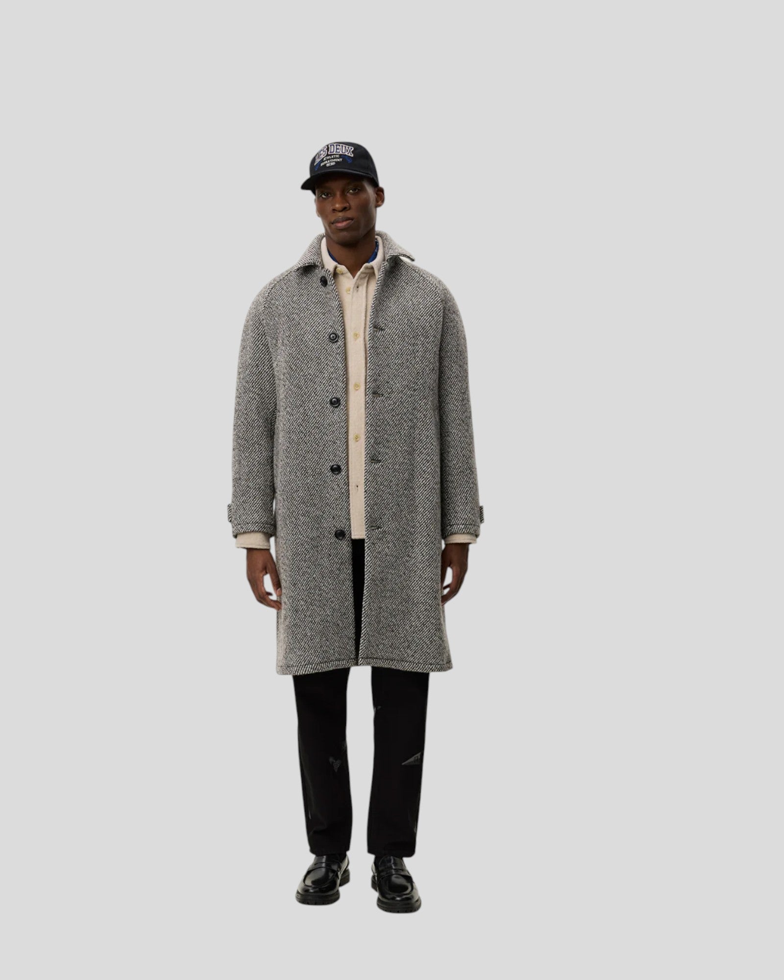 Les Deux || Michael Twill Wool Coat - Salt Pepper Les Deux