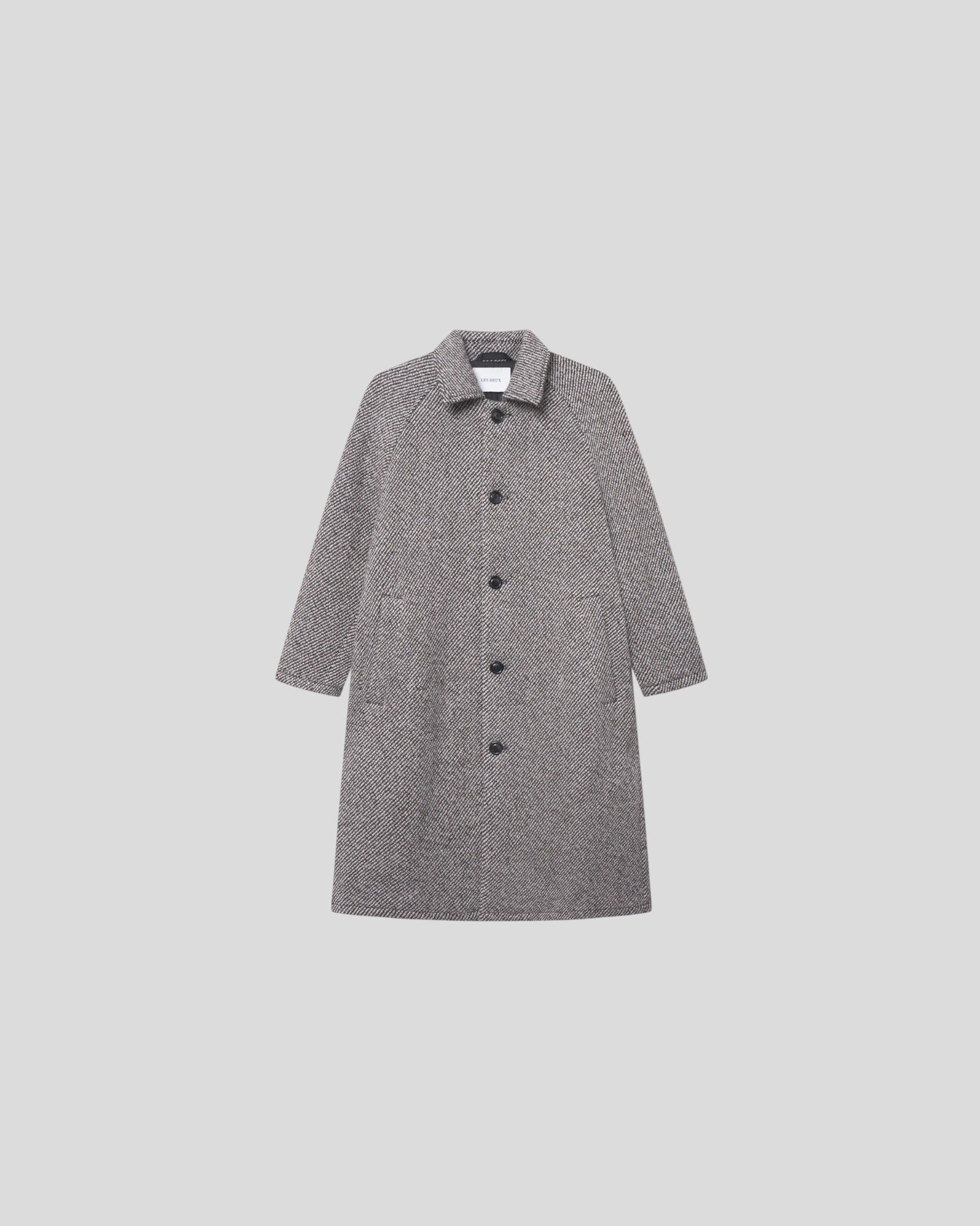 Les Deux || Michael Twill Wool Coat - Salt Pepper Les Deux