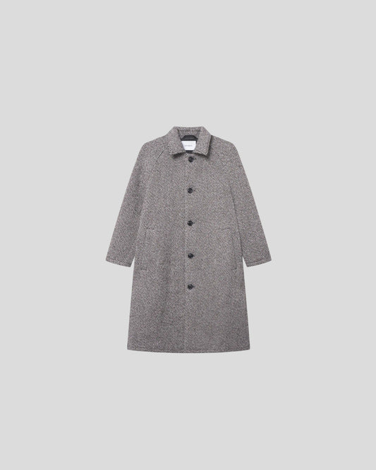 Les Deux || Michael Twill Wool Coat - Salt Pepper Les Deux