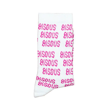 Bisous Skateboards || Socks All Over - White/Pink Bisous Skateboards