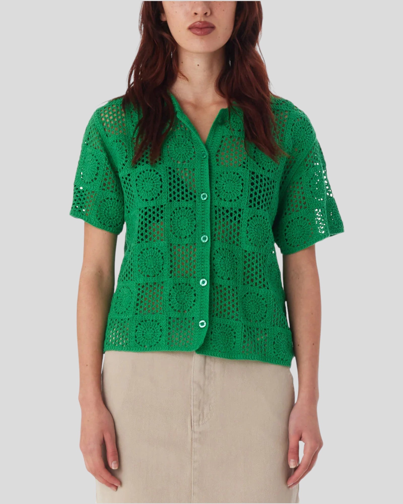 Obey || Agatha Crochet Knit Sweater - Spring Green
