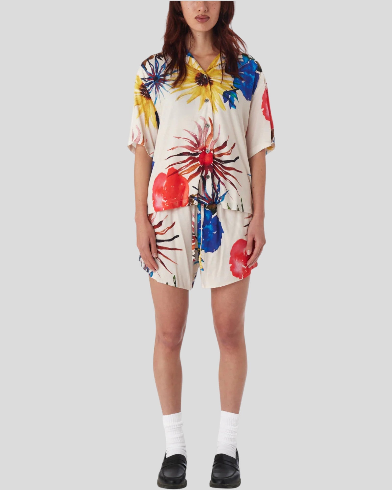 Obey || Multi Flowers Shirt - Unbleached Multi Obey
