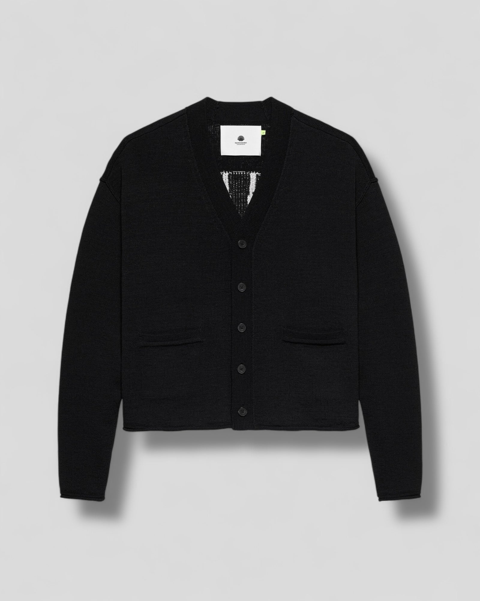 New Amsterdam || Logo Cardigan - Black/ White - M’ New Amsterdam Surf Association