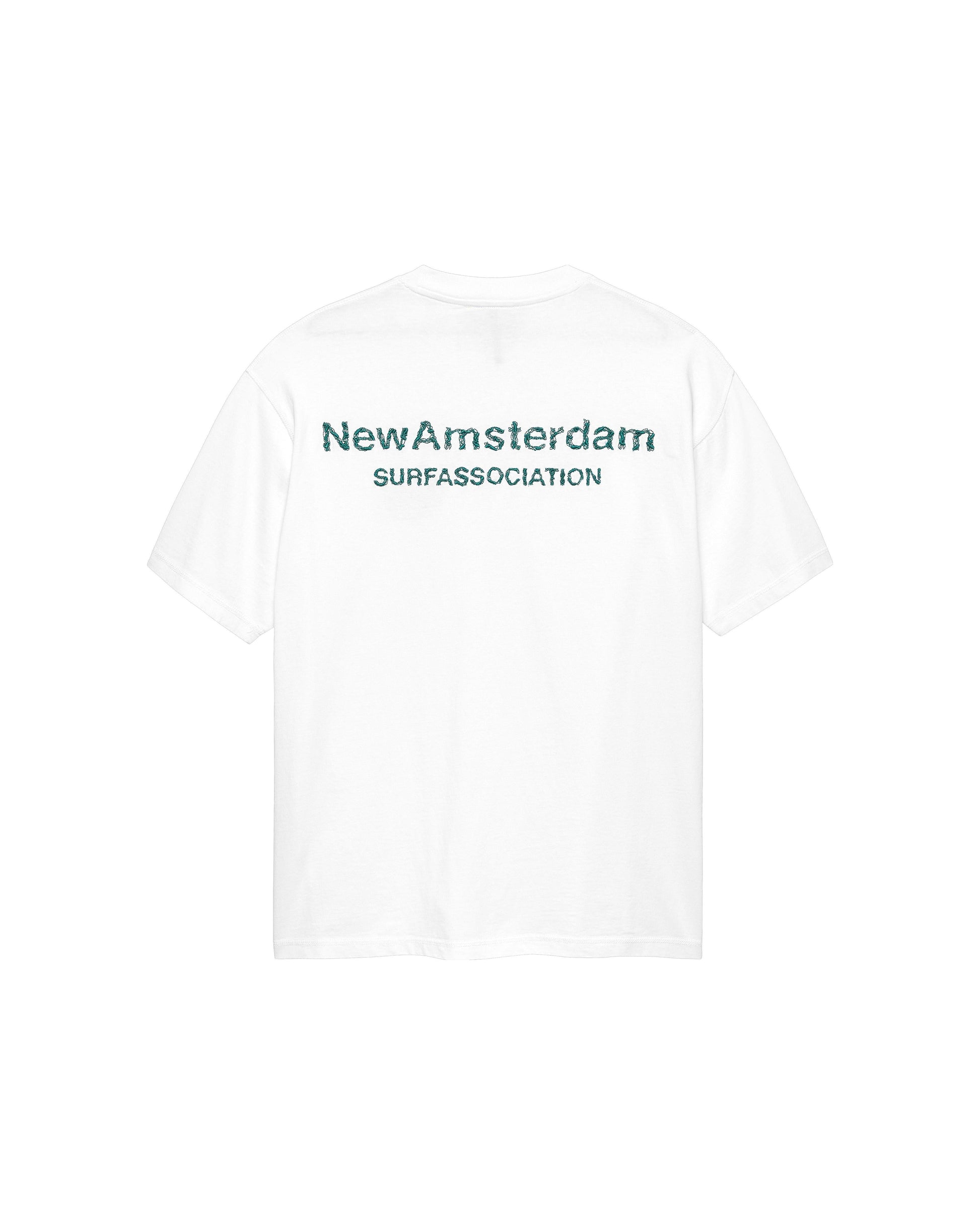 New Amsterdam || Logo Tee - White/Sea Green - M’ New Amsterdam Surf Association
