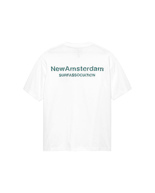 New Amsterdam || Logo Tee - White/Sea Green - M’ New Amsterdam Surf Association