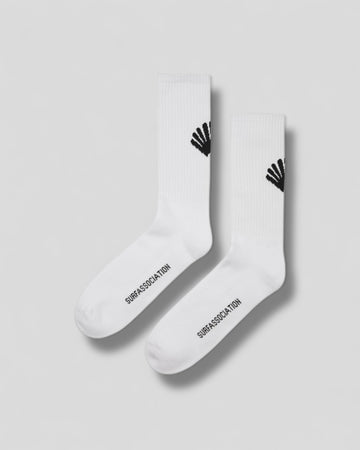 New Amsterdam || Logo Socks - White - M’ New Amsterdam Surf Association