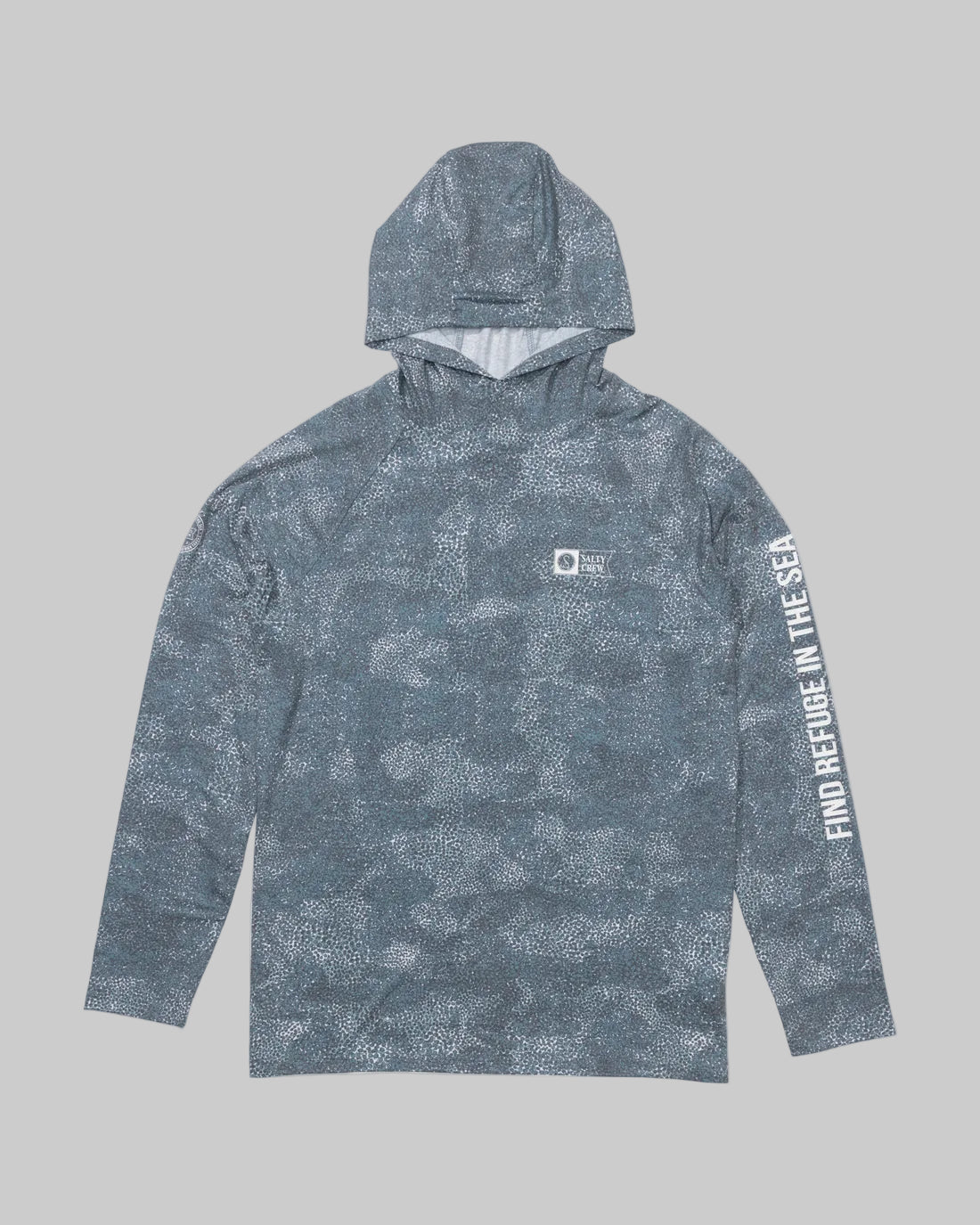 Salty Crew || Mariner Hood Tech Tee - Dark Navy - M’ Salty Crew