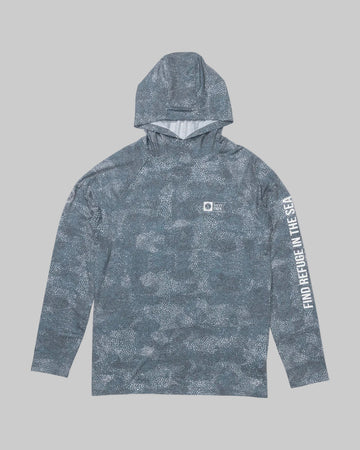 Salty Crew || Mariner Hood Tech Tee - Dark Navy - M’ Salty Crew
