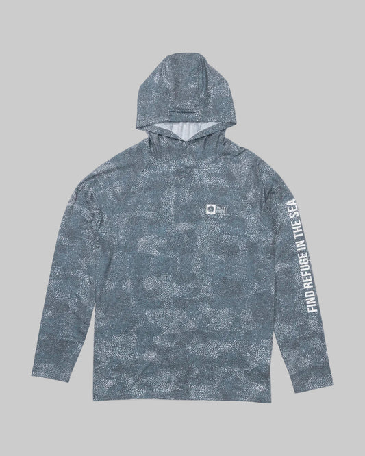 Salty Crew || Mariner Hood Tech Tee - Dark Navy - M’ Salty Crew