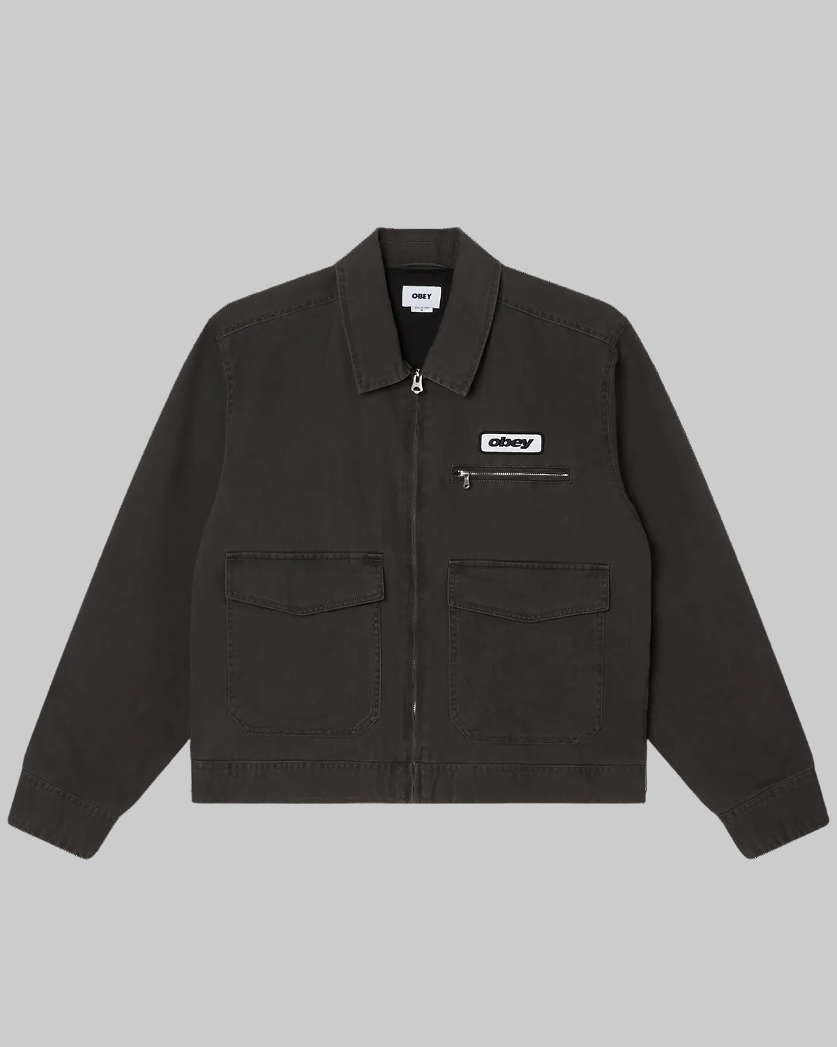 Obey || Walter Work Jacket - Black Faded Wash - M’ Obey
