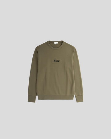 Norse Projects || Arne Relaxed Organic Chain Stitch Sweatshirt - Sediment Green