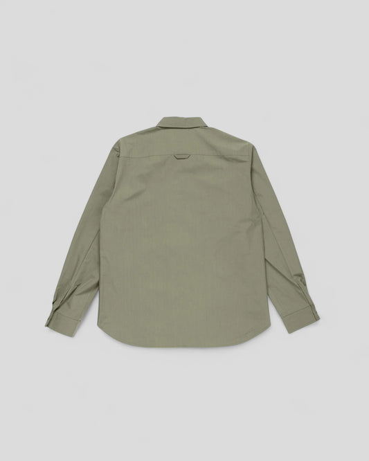 Norse Projects || Sila Tech Poplin Shirt - Sediment Green Norse Projects