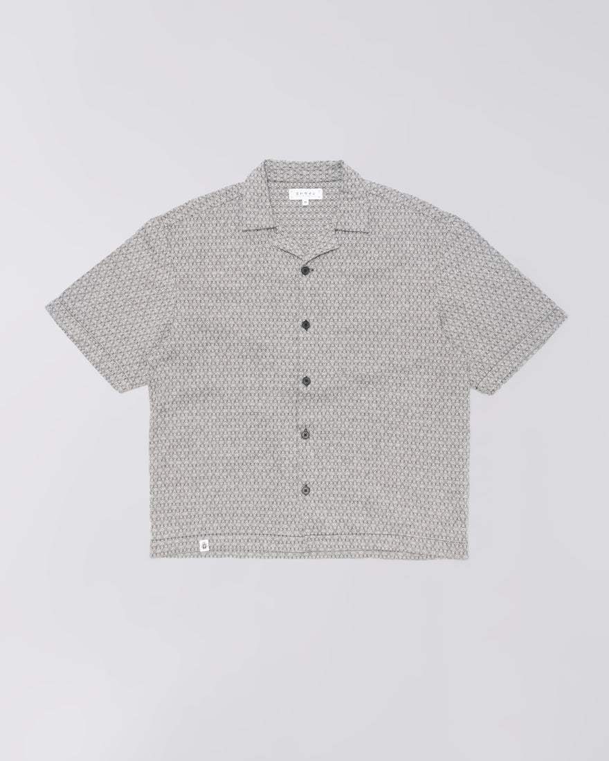 Edwin || Saga Shirt SS - Black / White Garment Wash - M’ Edwin