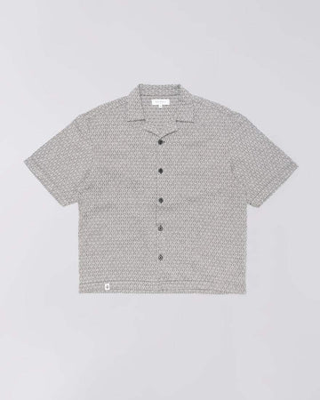 Edwin || Saga Shirt SS - Black / White Garment Wash - M’ Edwin