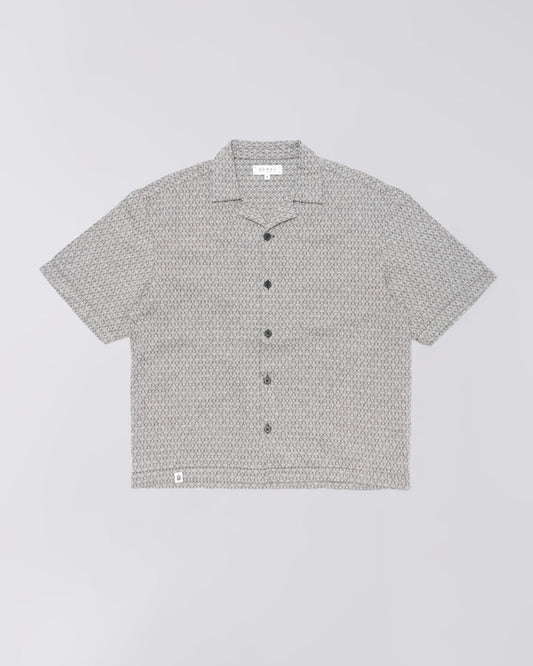 Edwin || Saga Shirt SS - Black / White Garment Wash - M’ Edwin