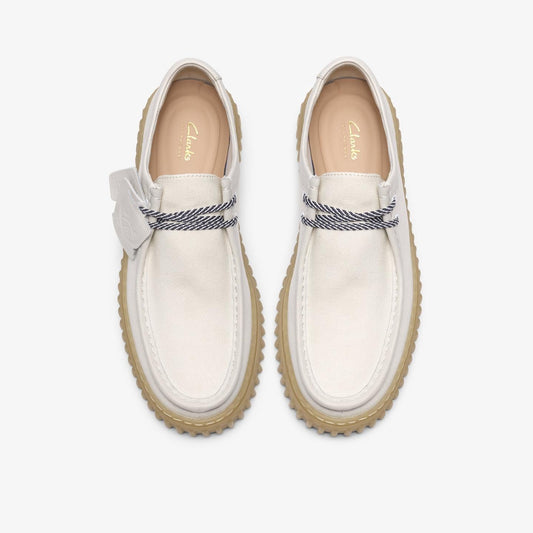 Clarks || Torhill Lo - White Canvas - M’ Clarks