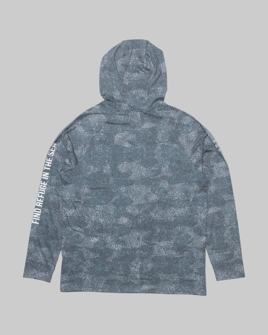 Salty Crew || Mariner Hood Tech Tee - Dark Navy - M’ Salty Crew