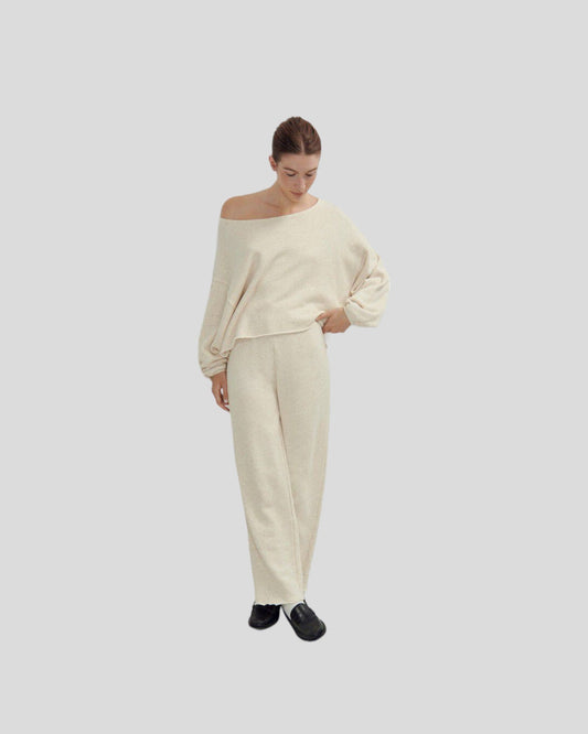 American Vintage || Itonay Sweat Col Rond - Ecru Mélange