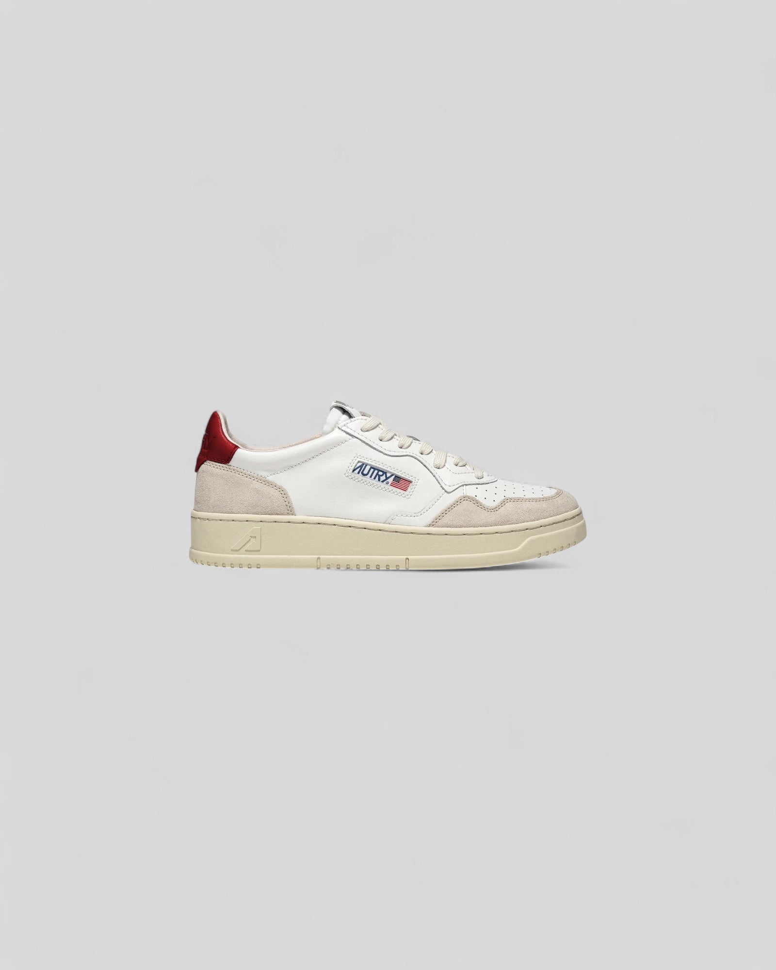 Autry || Medalist LS43 - Leat/Suede Wht/Red - M’ Autry