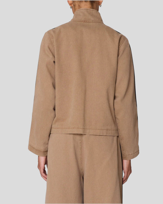 Obey || Astrid Stripe Jacket - Tan faded Wash Obey