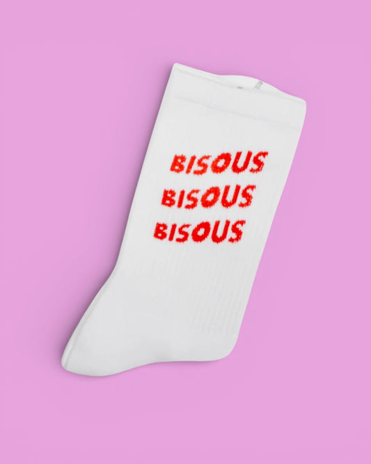 Bisous Bisous || Socks Sonics - White/Red - M' Bisous Skateboards