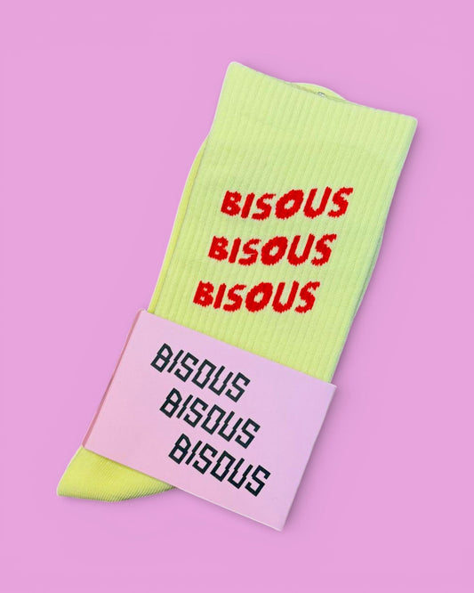 Bisous Bisous || Socks Sonics - Light Yellow - M' Bisous Skateboards
