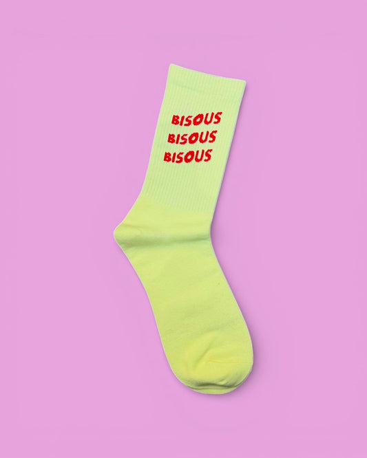 Bisous Bisous || Socks Sonics - Light Yellow - M' Bisous Skateboards
