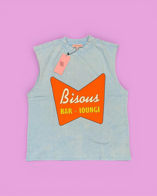 Bisous Bisous || Tank Top Model - Washed Blue - M' Bisous Skateboards
