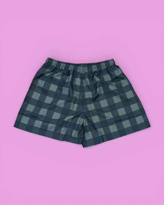 Bisous Bisous || Swimshort Gianni - Green Check - M' Bisous Skateboards