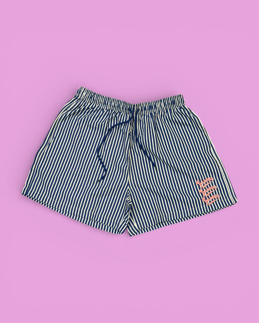Bisous Bisous || Swimshort Gianni - Stripe Navy - M' Bisous Skateboards