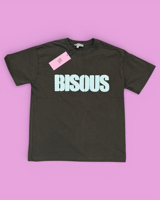 Bisous Bisous || T-shirt Pochoir Washed - Brown - M' Bisous Skateboards