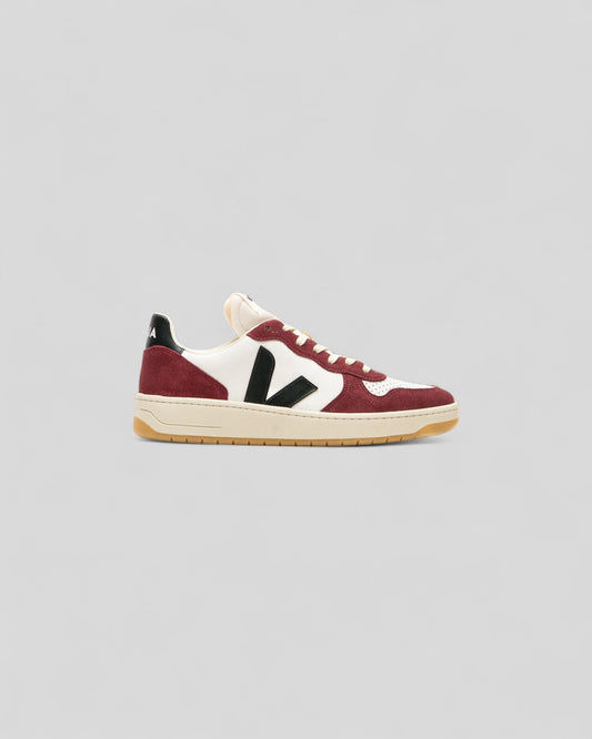 Veja || V-10 Prime Leather - White Black/Amarante - M’ Veja
