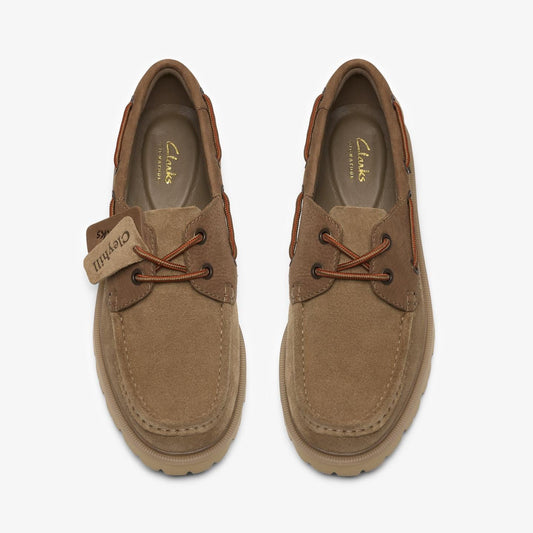 Clarks || Cleyhill Boat - Dark Sand Combination - M’ Clarks