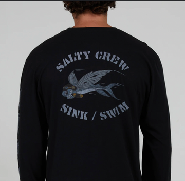 Salty Crew || KAMIKAZE PREMIUM L/S TEE - Black Salty Crew