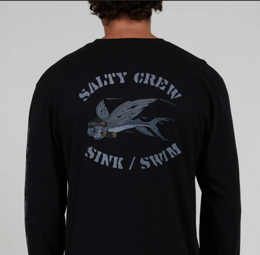 Salty Crew || KAMIKAZE PREMIUM L/S TEE - Black Salty Crew