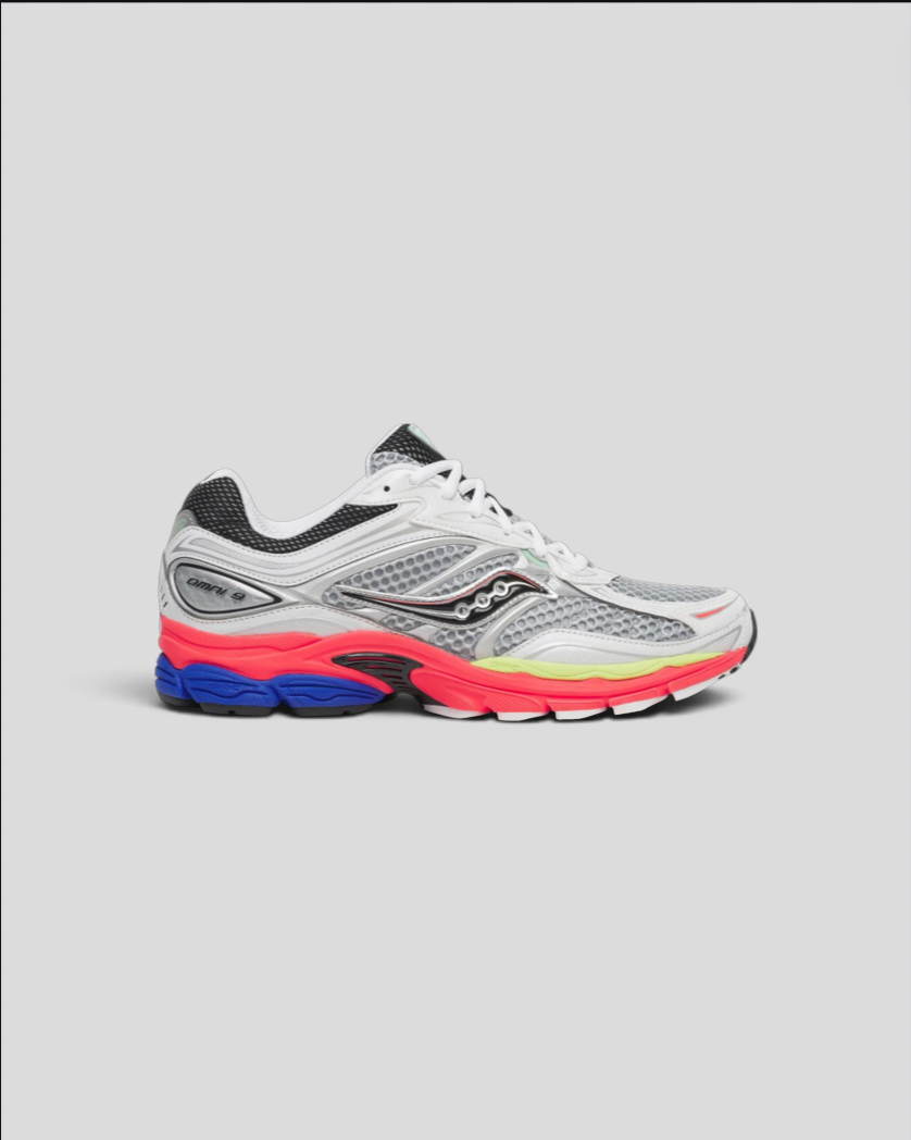 Saucony || Saucony ProGrid Omni 9 - White/Vizi Red Multi - M’ Saucony