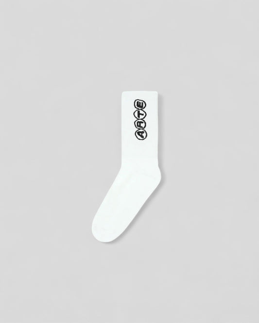 Arte || Circle Logo Socks - White - M’ Arte