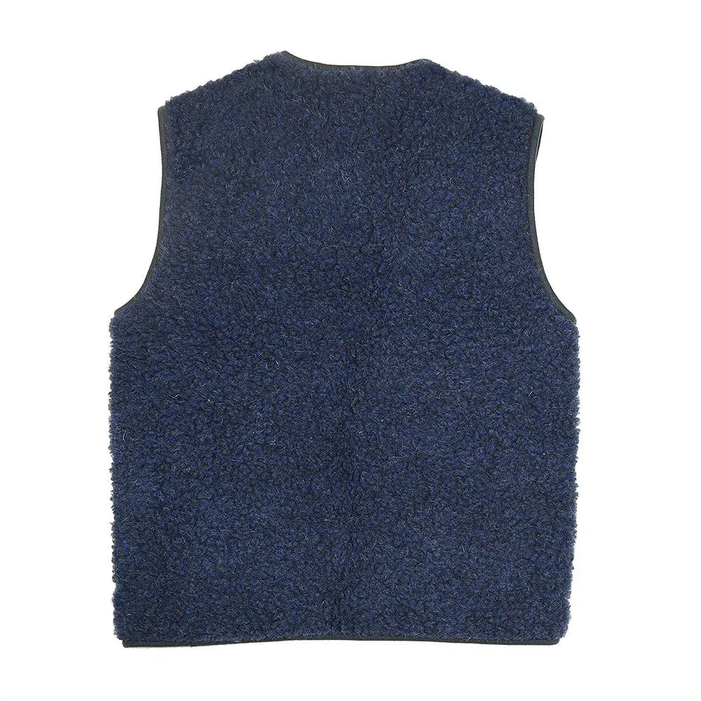 Gilet sans manches Coldbreaker Pepitko Vest en laine bouclée, couleur DarkBlue, vue de dos