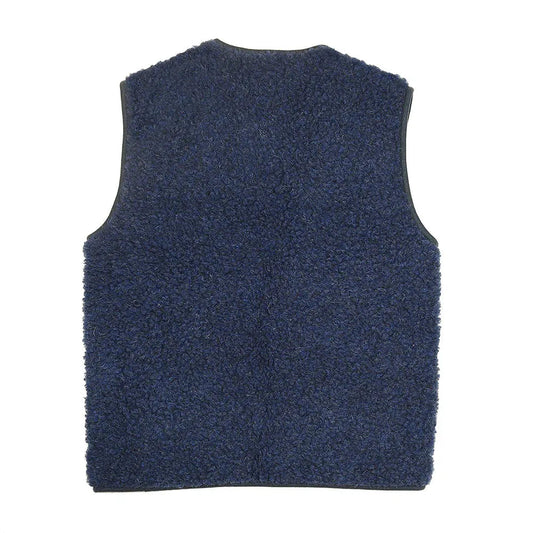 Gilet sans manches Coldbreaker Pepitko Vest en laine bouclée, couleur DarkBlue, vue de dos