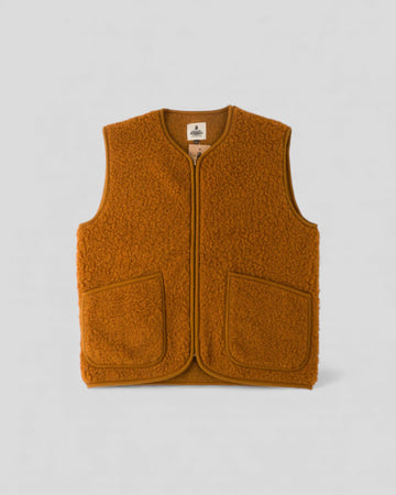 Gilet sans manches Coldbreaker Pepitko Vest en laine bouclée, couleur Fox, vue de face
