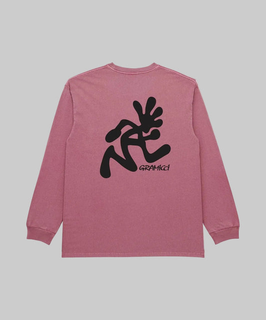 Gramicci || Running Man L/S Tee - Red Pigment Dyed - M’ Gramicci