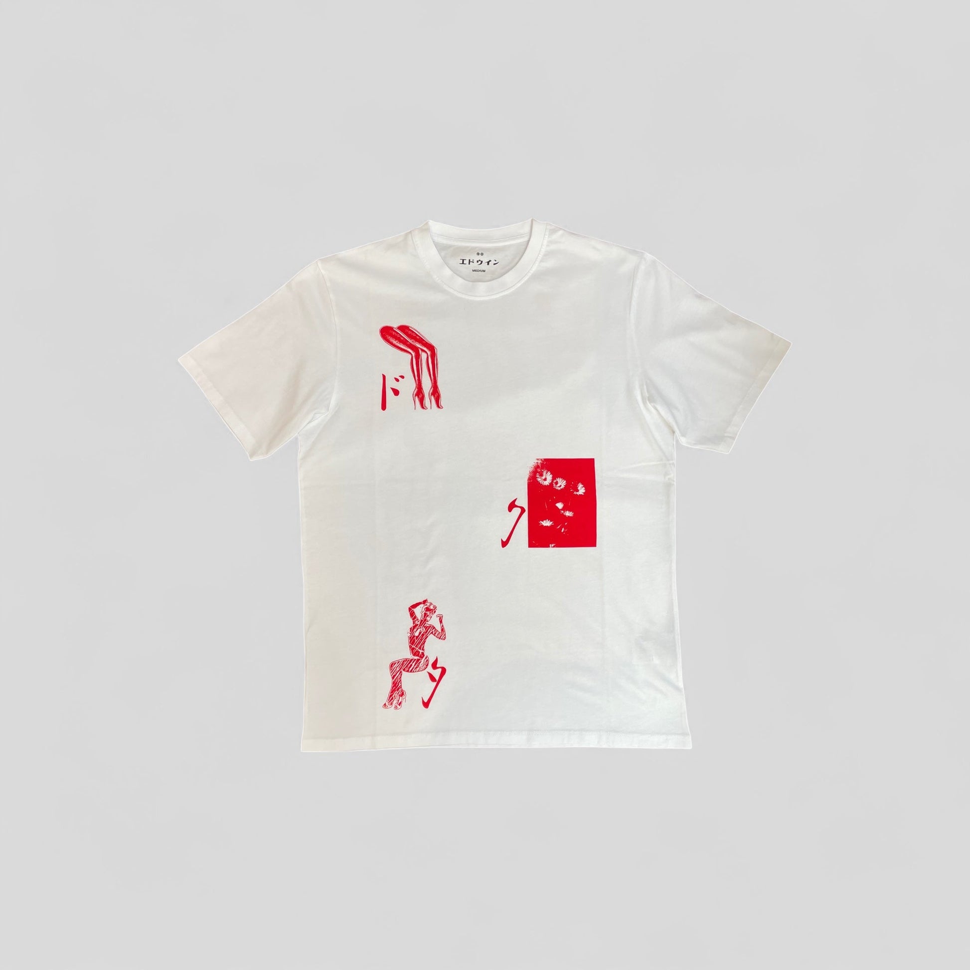 Edwin || Dokuta Desire TS - White Garment Washed - M" Edwin